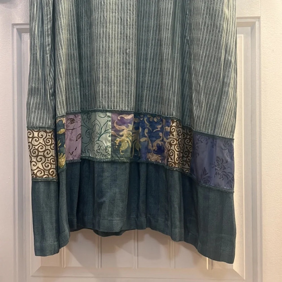 Surya II Pale Green and Lavender Beaded Patchwork‎ Maxi Dress. Size 3X. NWT. - Picture 5 of 14